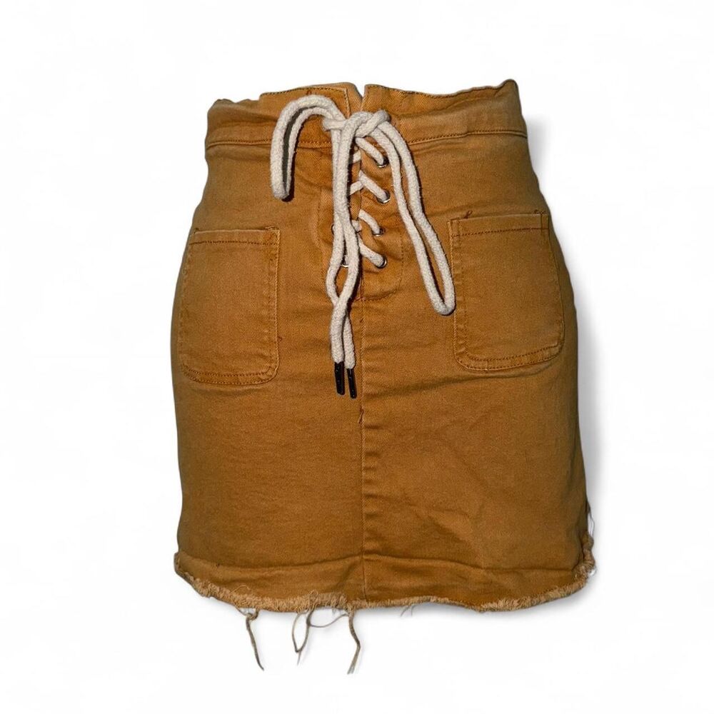 Women's Tan and Yellow Skirt